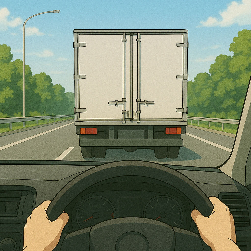 後ろが見えないトラックへの煽り運転は絶対NG！バックモニター常時監視中の真実とは