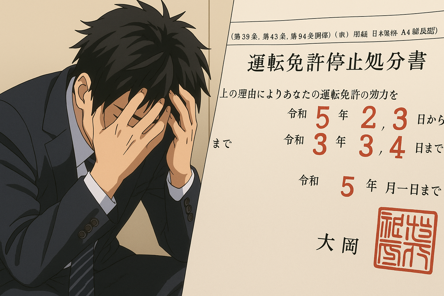 一発免停になる違反一覧と基準｜即日停止・取消の条件と事例まとめ