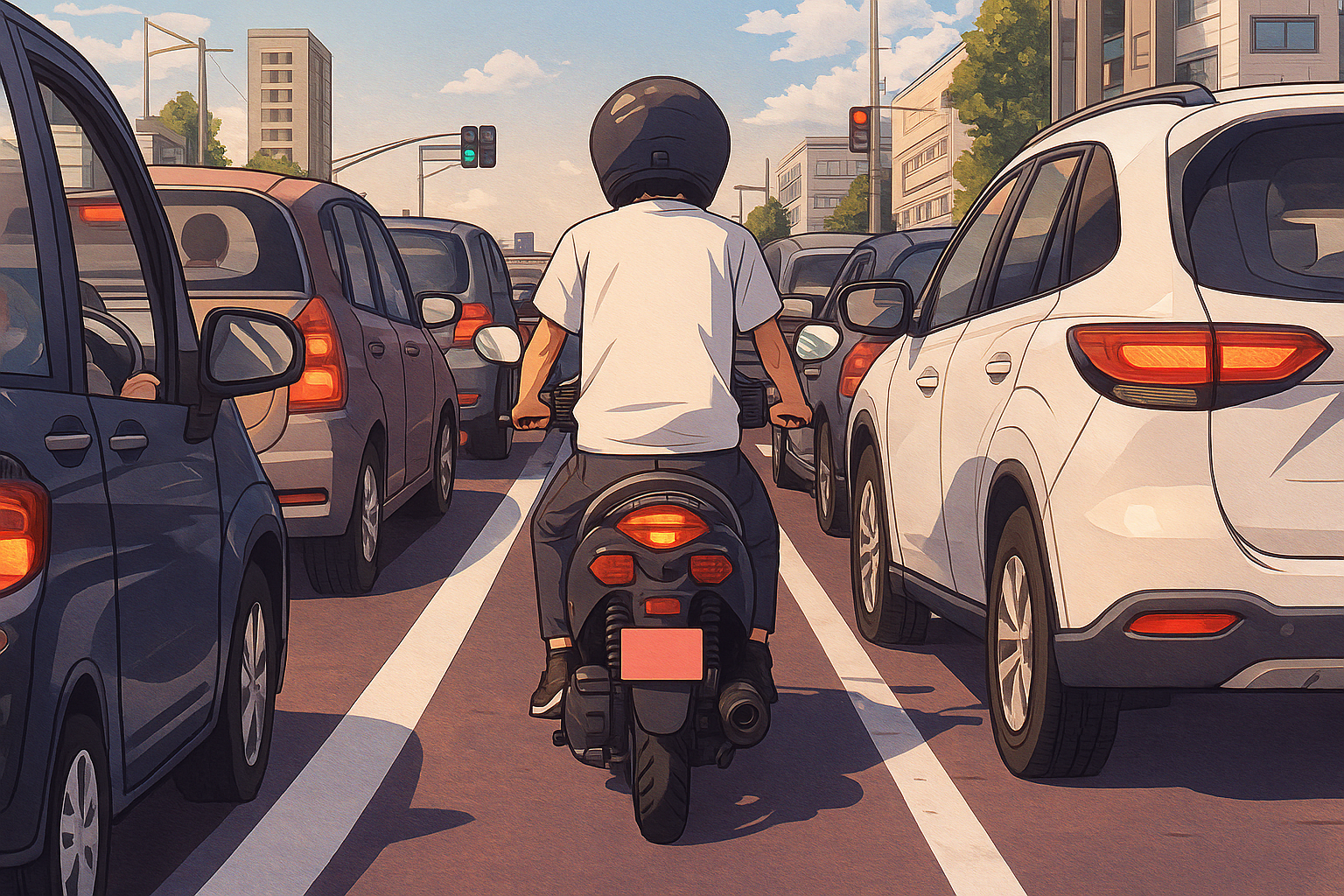 バイクのすり抜けは合法？道路交通法と実際の扱いを徹底解