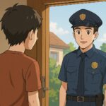 家の玄関を開けたら警察官がいる。