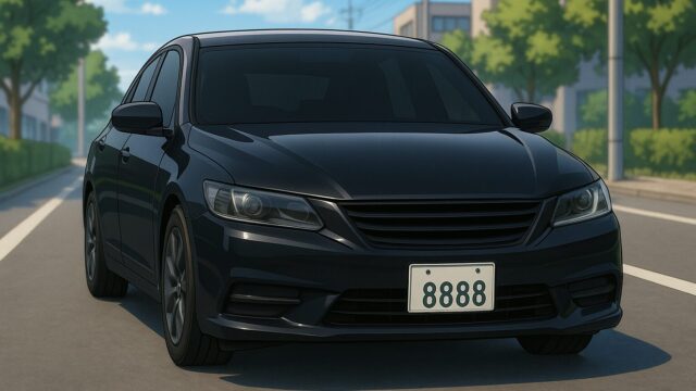 ナンバープレートの４桁数字が「８８８８」の車