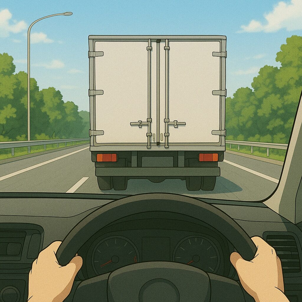 後ろが見えないトラックへの煽り運転は絶対NG！バックモニター常時監視中の真実とは