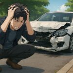弁護士特約は本当に必要?煽り運転被害時のサポート内容を解説 事故を起こして悩む男性