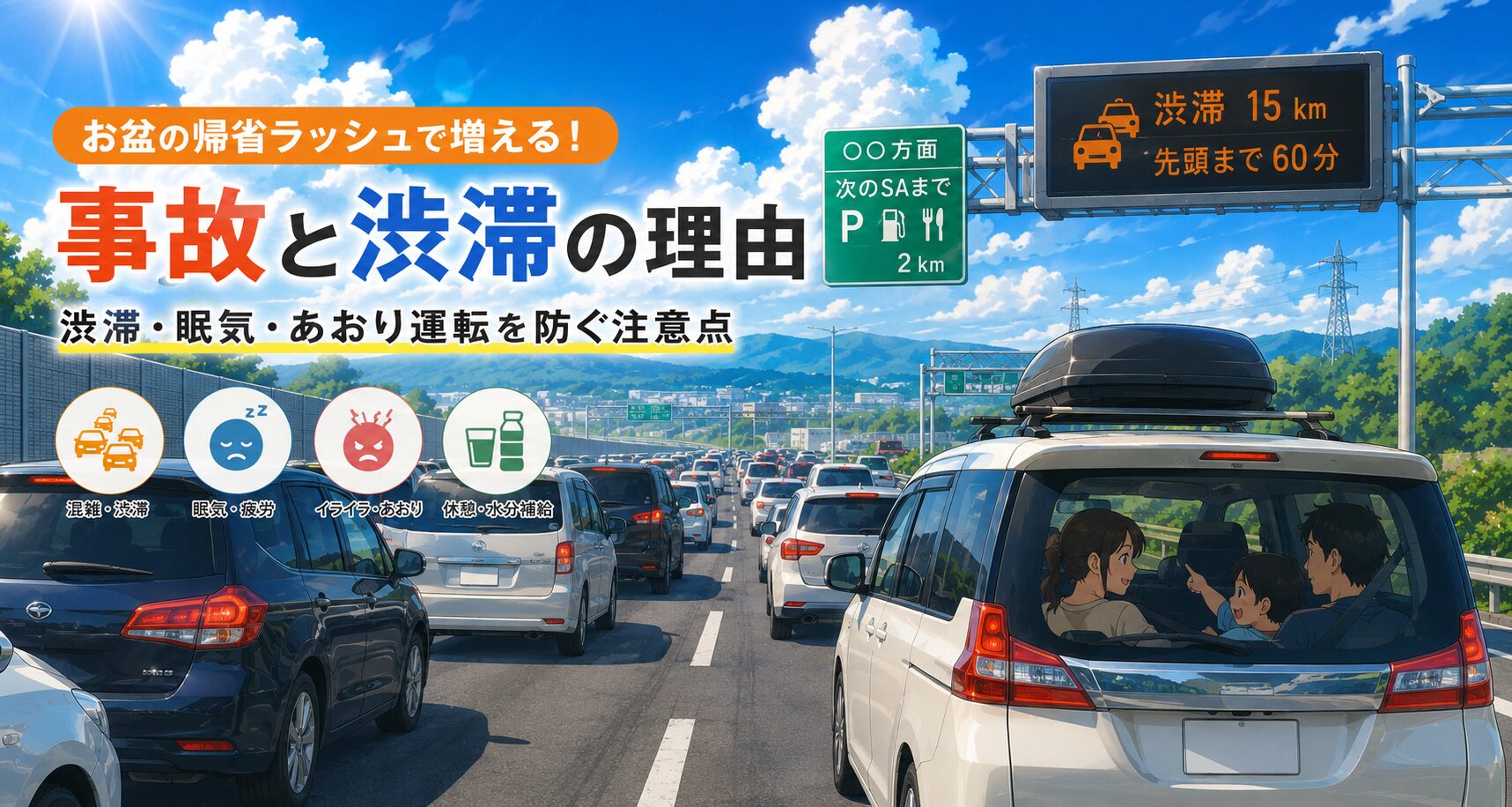 お盆の帰省ラッシュで事故が増える理由｜渋滞・眠気・あおり運転を防ぐ注意点