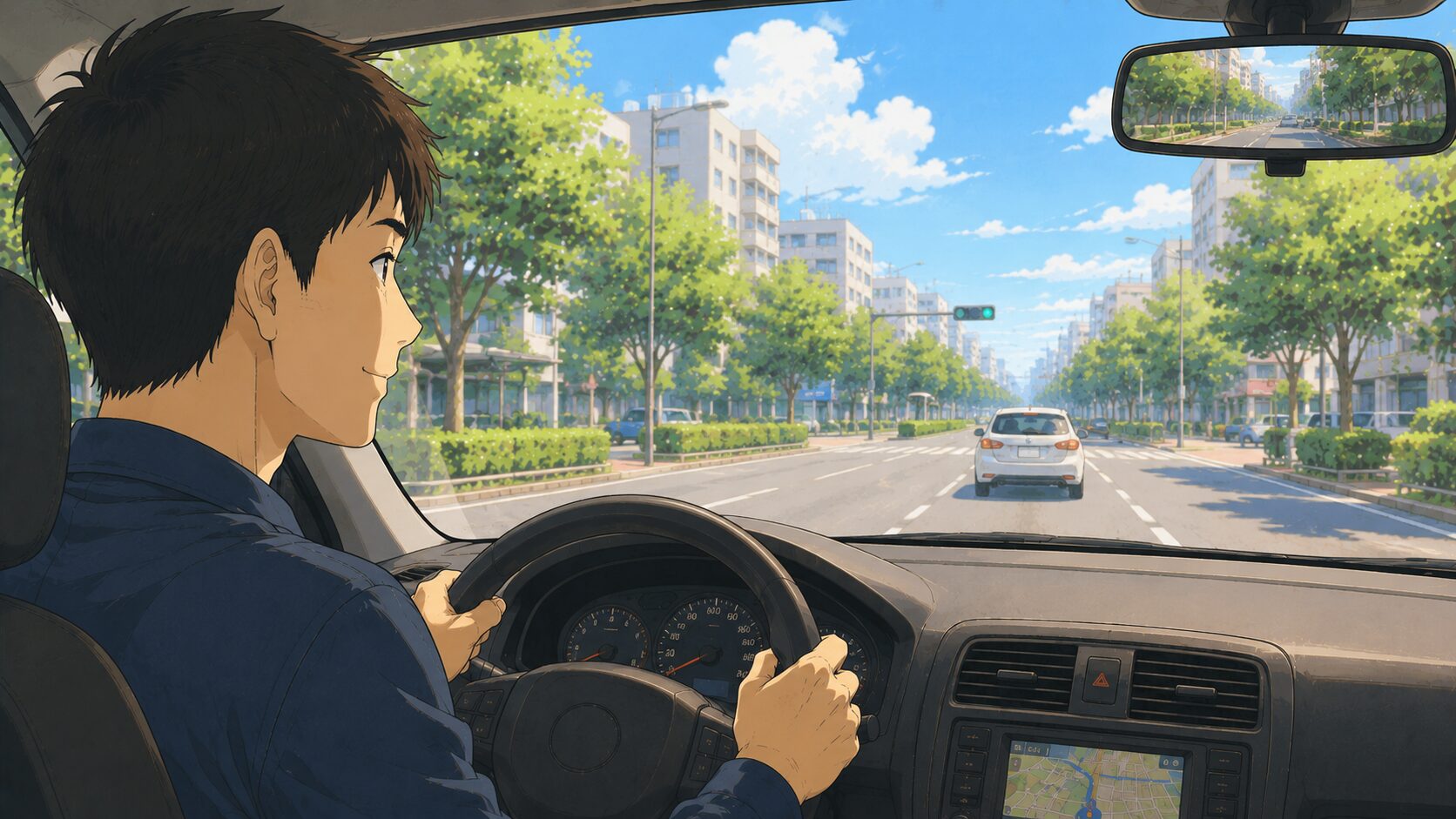 時間に余裕を持って穏やかに運転するドライバー