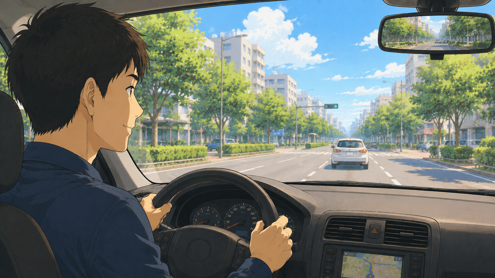 時間に余裕を持って穏やかに運転するドライバー