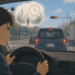 焦ると運転が荒くなるのはなぜ?渋滞・遅れがあおり運転を生む心理 時間に追われ焦った表情で運転するドライバー