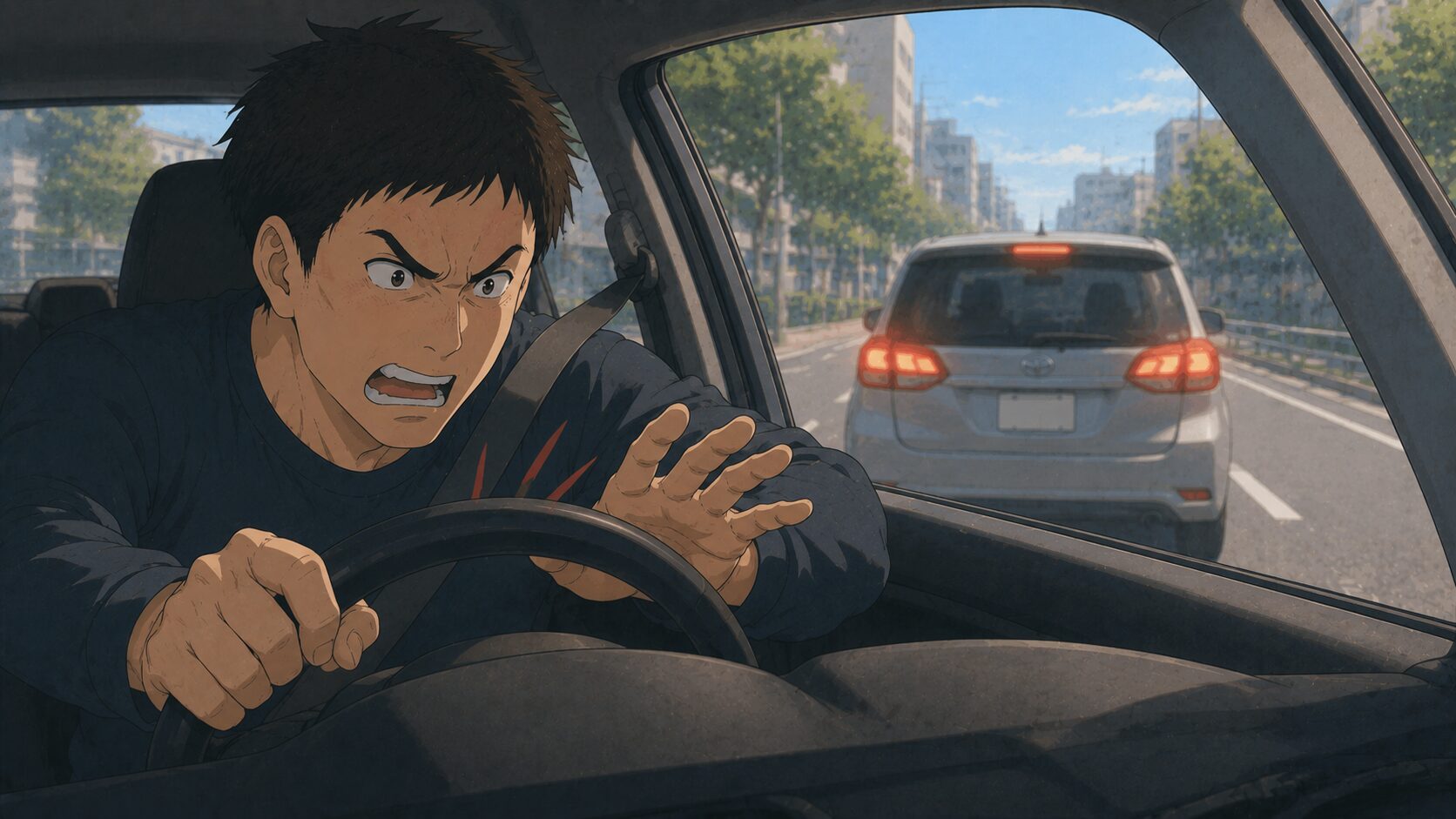 運転中に強く苛立ち攻撃的になるドライバー