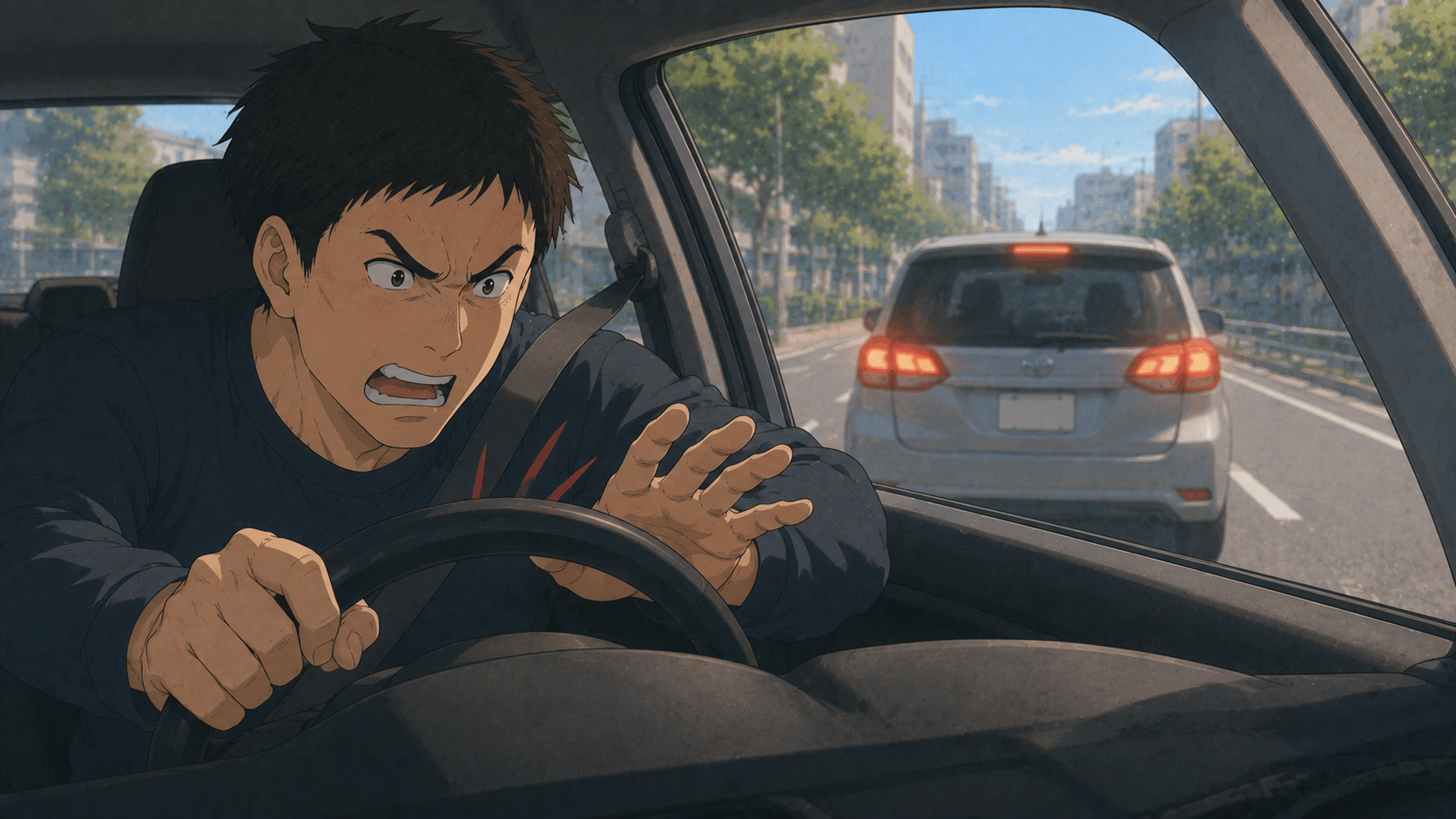 運転中に強く苛立ち攻撃的になるドライバー