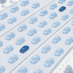 道路に流れる多数の車のうち大半が該当することを示すイラスト